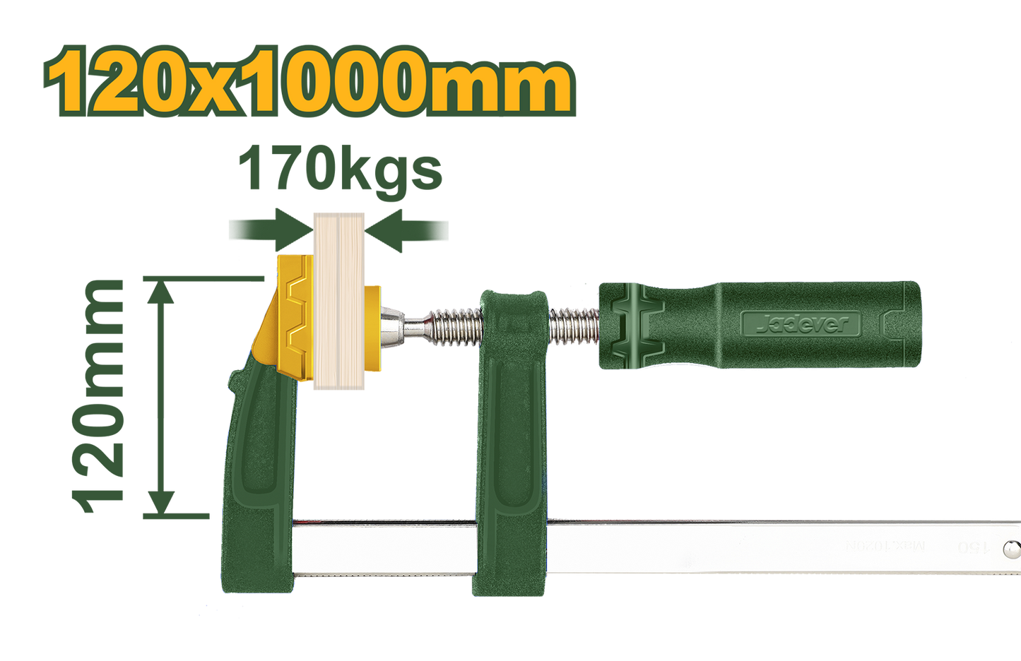 JADEVER PINCE F AVEC PIGNEE EN PLASTIQUE 120X1000MM