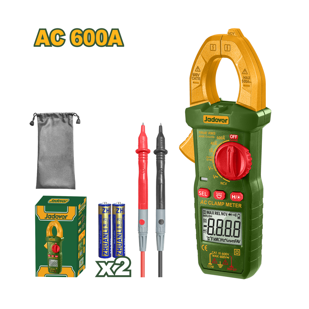 JADEVER PINCE AMPÈREMÉTRIQUE DIGITAL AC 600A