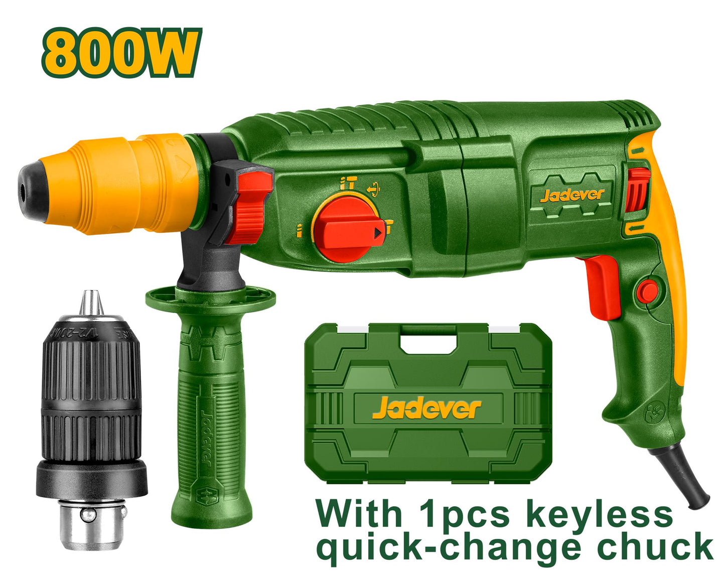 MARTEAU PERFORATEUR 2KG 800W +MANDRIN JADEVER JDRH1D26-2 au Maroc