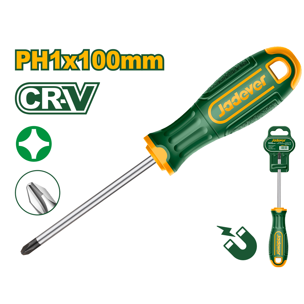 JADEVER TOURNEVIS PH1X100 MM CRV
