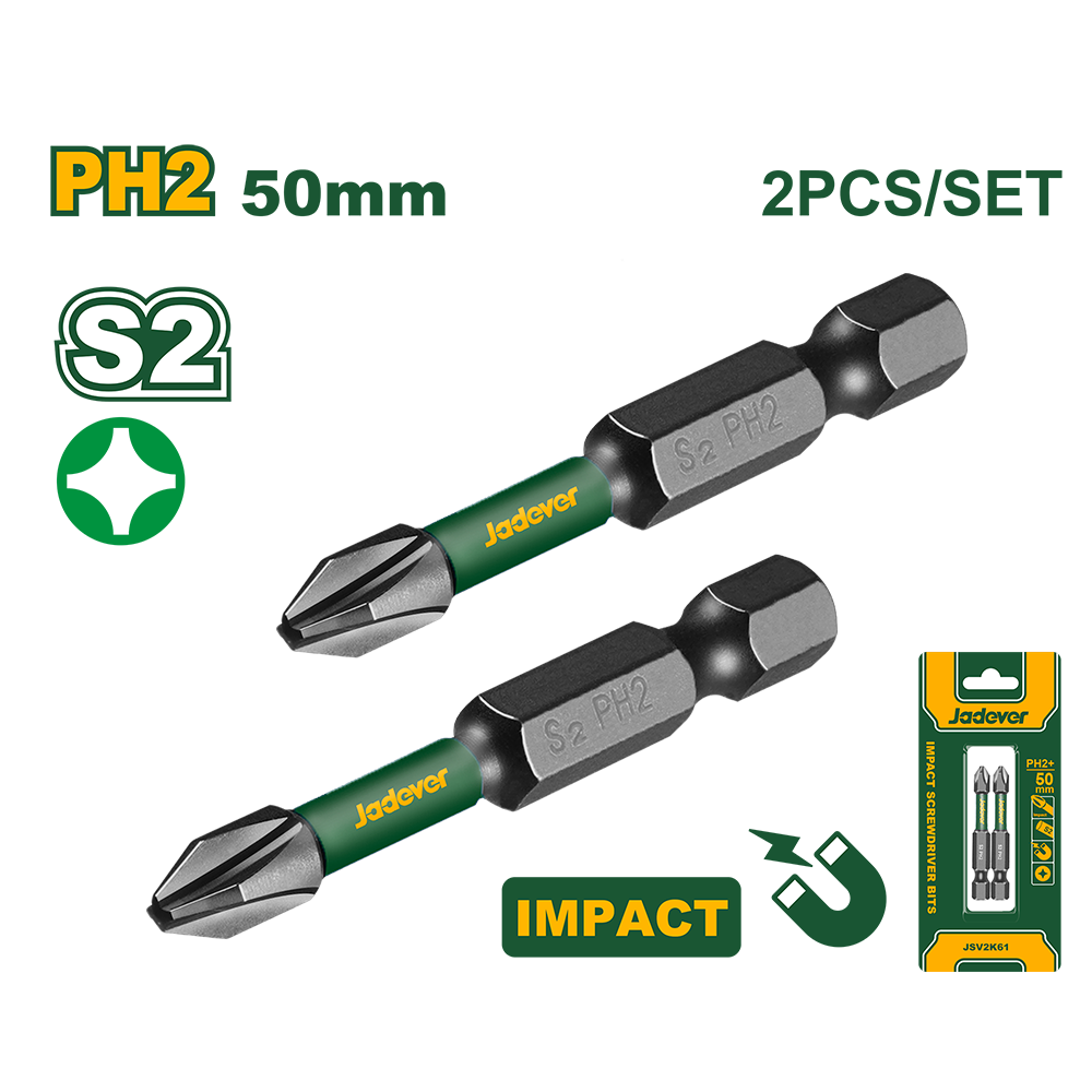 JADEVER SET DE 2 EMBOUTS PH2*50MM