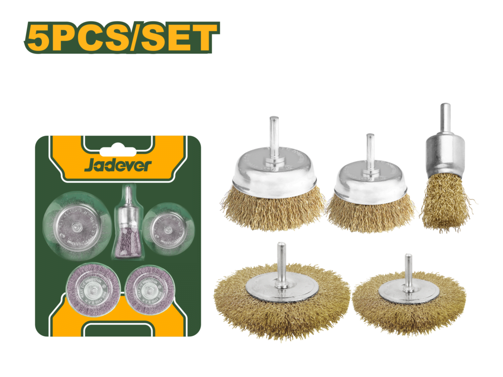 JEU DE 5 DE BROSSES METALLIQUE POUR PERCEUSE J AD
