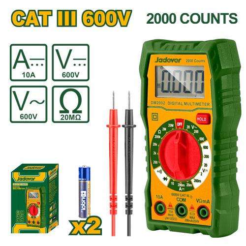 MULTIMETRE DIGITAL CAT III 600V JADEVER JDDM2506 au Maroc