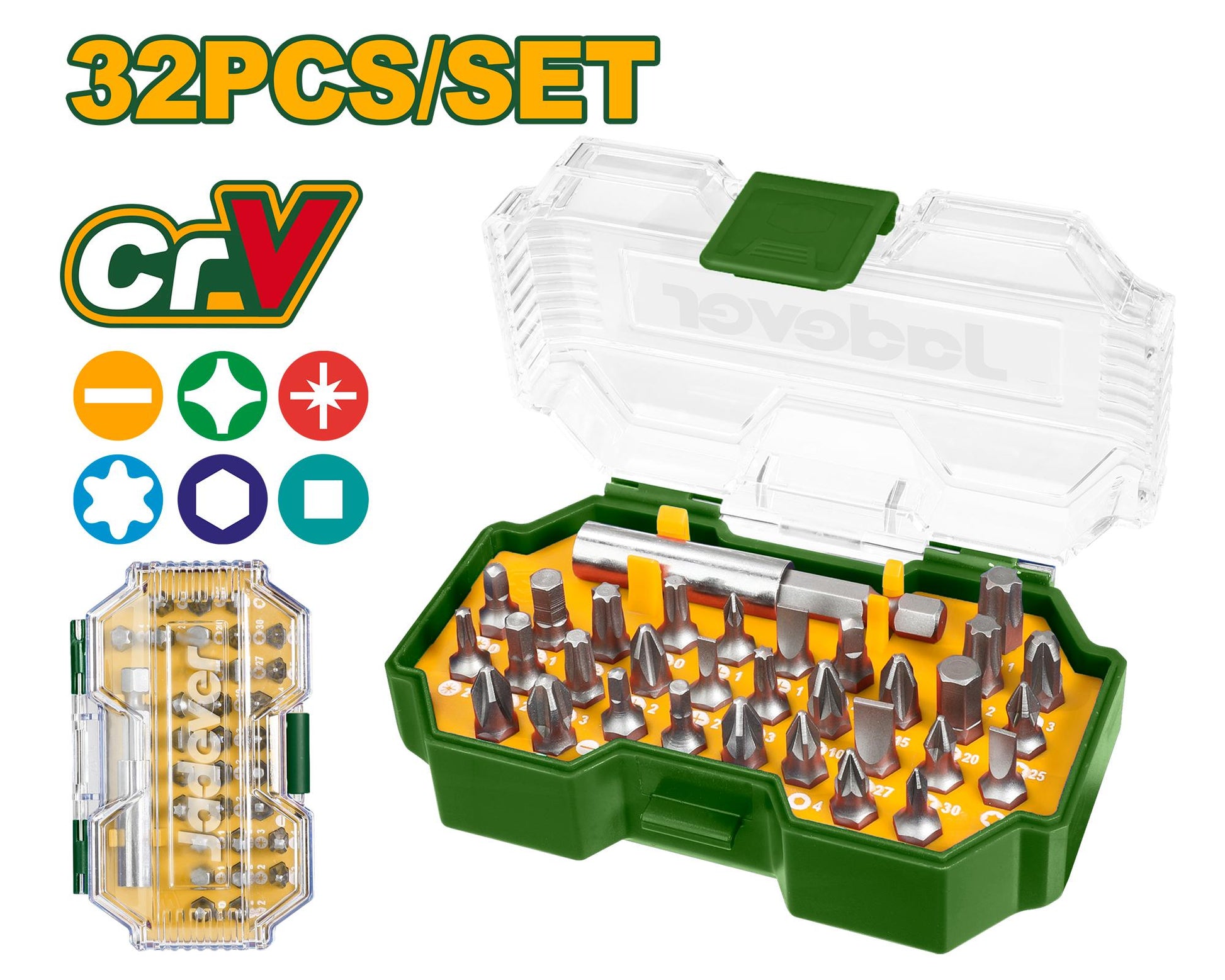 SET DE 32 EMBOUTS 25MM JADEVER JDBS3B32 au Maroc