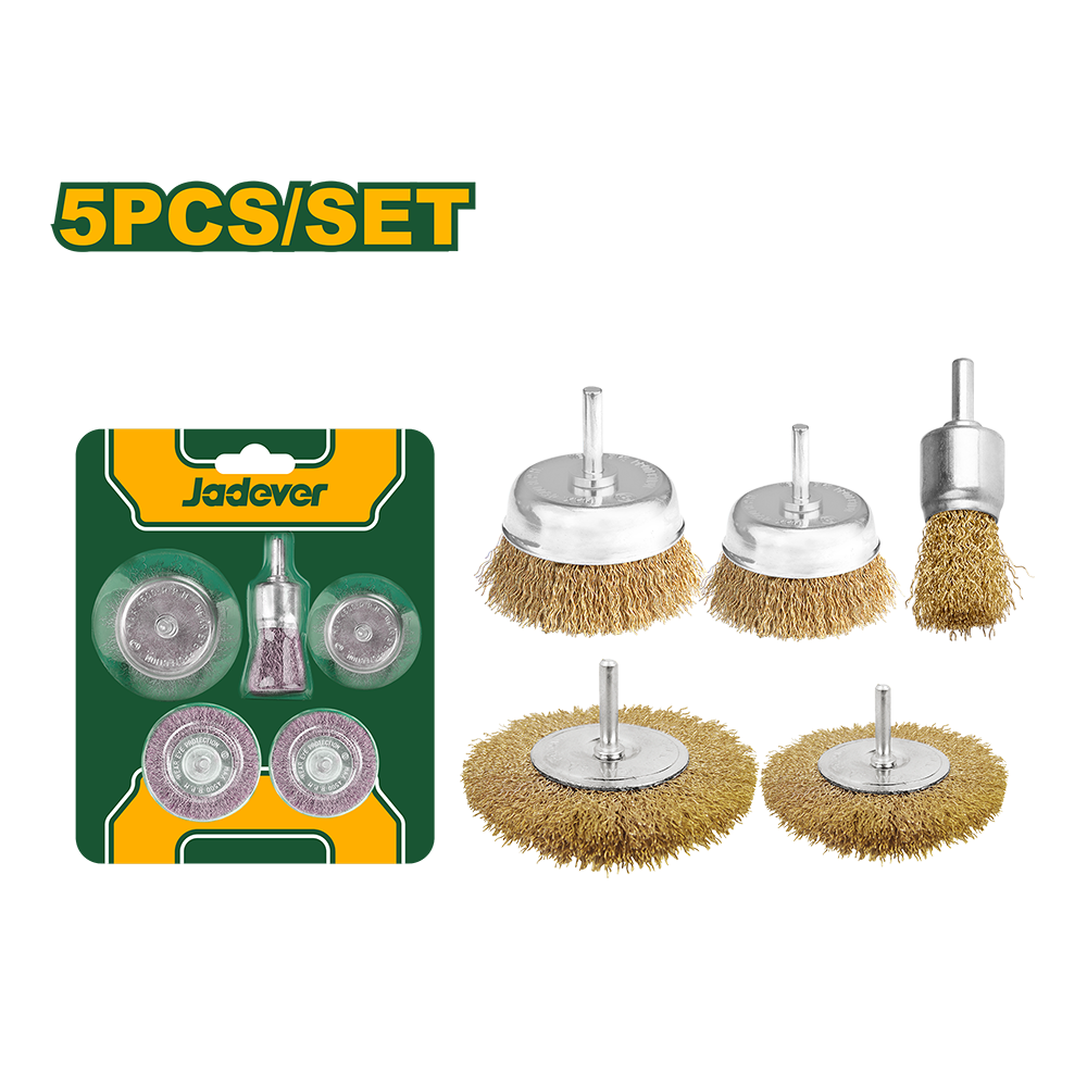JADEVER JEU DE 5 DE BROSSES METALLIQUE POUR PERCEUSE J AD