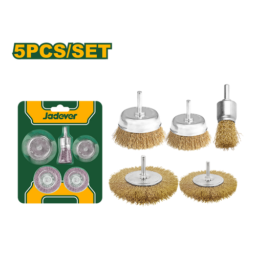 JADEVER JEU DE 5 DE BROSSES METALLIQUE POUR PERCEUSE J AD
