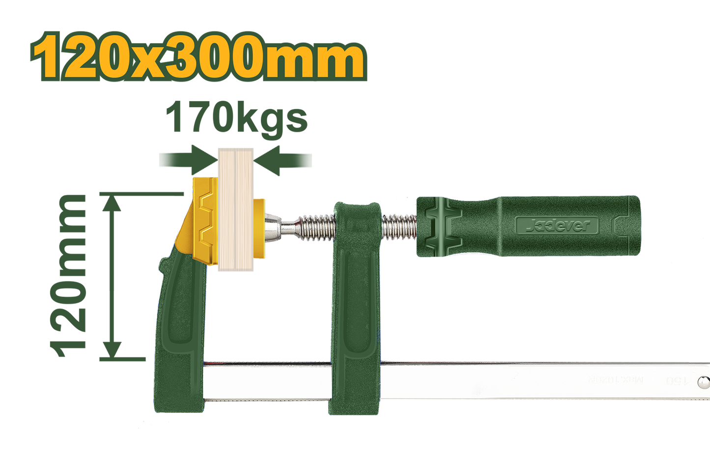 JADEVER PINCE F AVEC POIGNEE EN PLASTIQUE 120X300MM