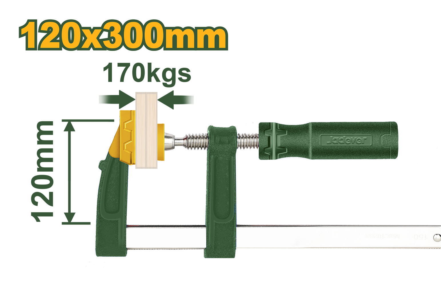 JADEVER PINCE F AVEC POIGNEE EN PLASTIQUE 120X300MM