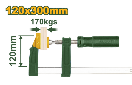 JADEVER PINCE F AVEC POIGNEE EN PLASTIQUE 120X300MM