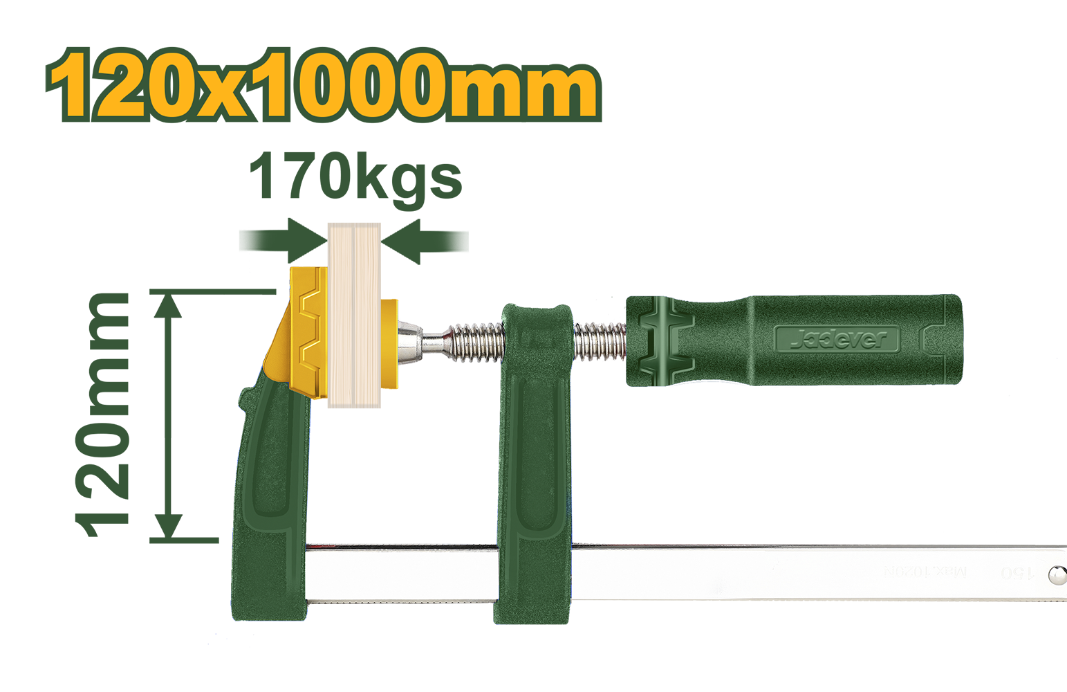 JADEVER PINCE F AVEC PIGNEE EN PLASTIQUE 120X1000MM