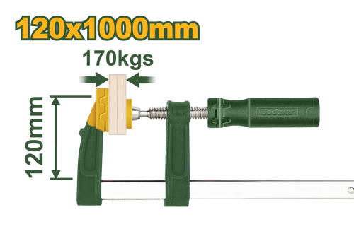 JADEVER PINCE F AVEC PIGNEE EN PLASTIQUE 120X1000MM