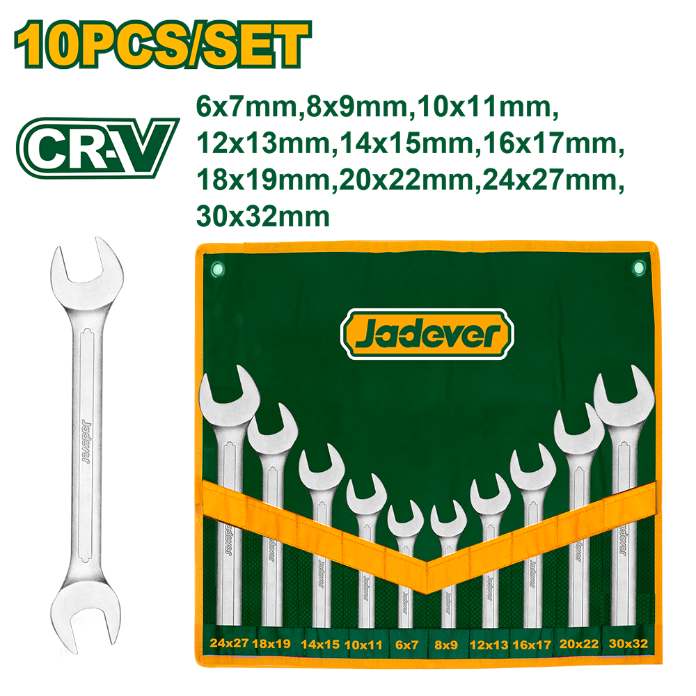JADEVER JEUX DE 10 CLES PLATES 6-32MM