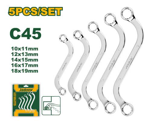 JEU DE 5 CLÉS À ANNEAUX TYPE S 10X11MM,12X13MM,14X15MM,16X17MM,18X19MMJAD JADEVER JDFR4405 au Maroc