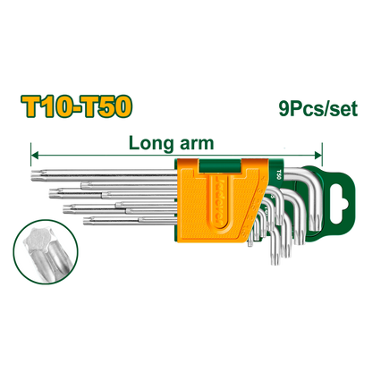 JEU DE CLE TORX T-10,T-15,T-20,T-25,T-27,T-30,T-40,T-45,T-50. JADEVER JDHK3291 au Maroc