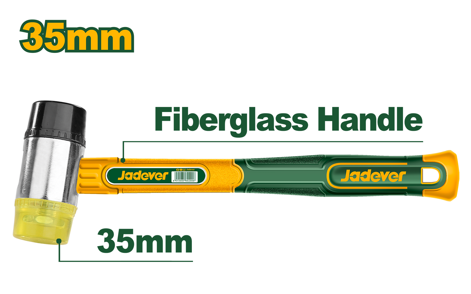 JADEVER MARTEAU EN CAOUTCHOUC ET PLASTIQUE 35MM