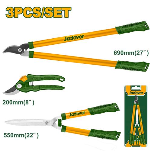 SET DE 3 CISAILLES DE JARDIN 200-550-690MM JADEVER JDPR3E03 au Maroc