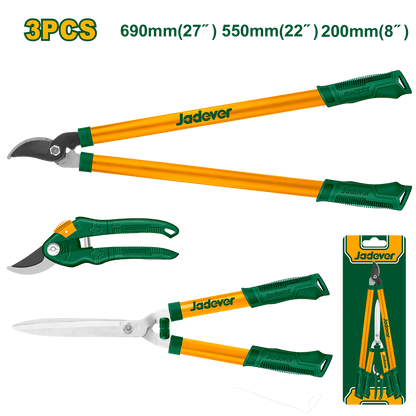 SET DE 3 CISAILLES DE JARDIN 200-550-690MM JADEVER JDPR3E03 au Maroc