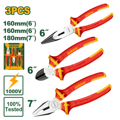 SET DE 3 PINCES A PEC-COUPANTE-UNIVERSELLE 160MM-180MM JADEVER JDPS0633 au Maroc