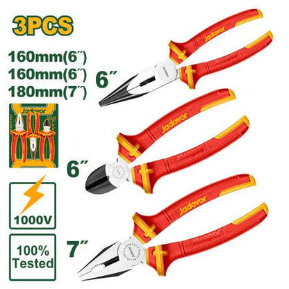 SET DE 3 PINCES A PEC-COUPANTE-UNIVERSELLE 160MM-180MM JADEVER JDPS0633 au Maroc