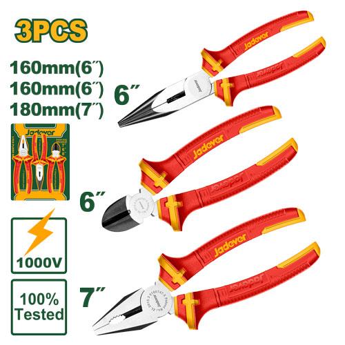 SET DE 3 PINCES A PEC-COUPANTE-UNIVERSELLE 160MM-180MM JADEVER JDPS0633 au Maroc