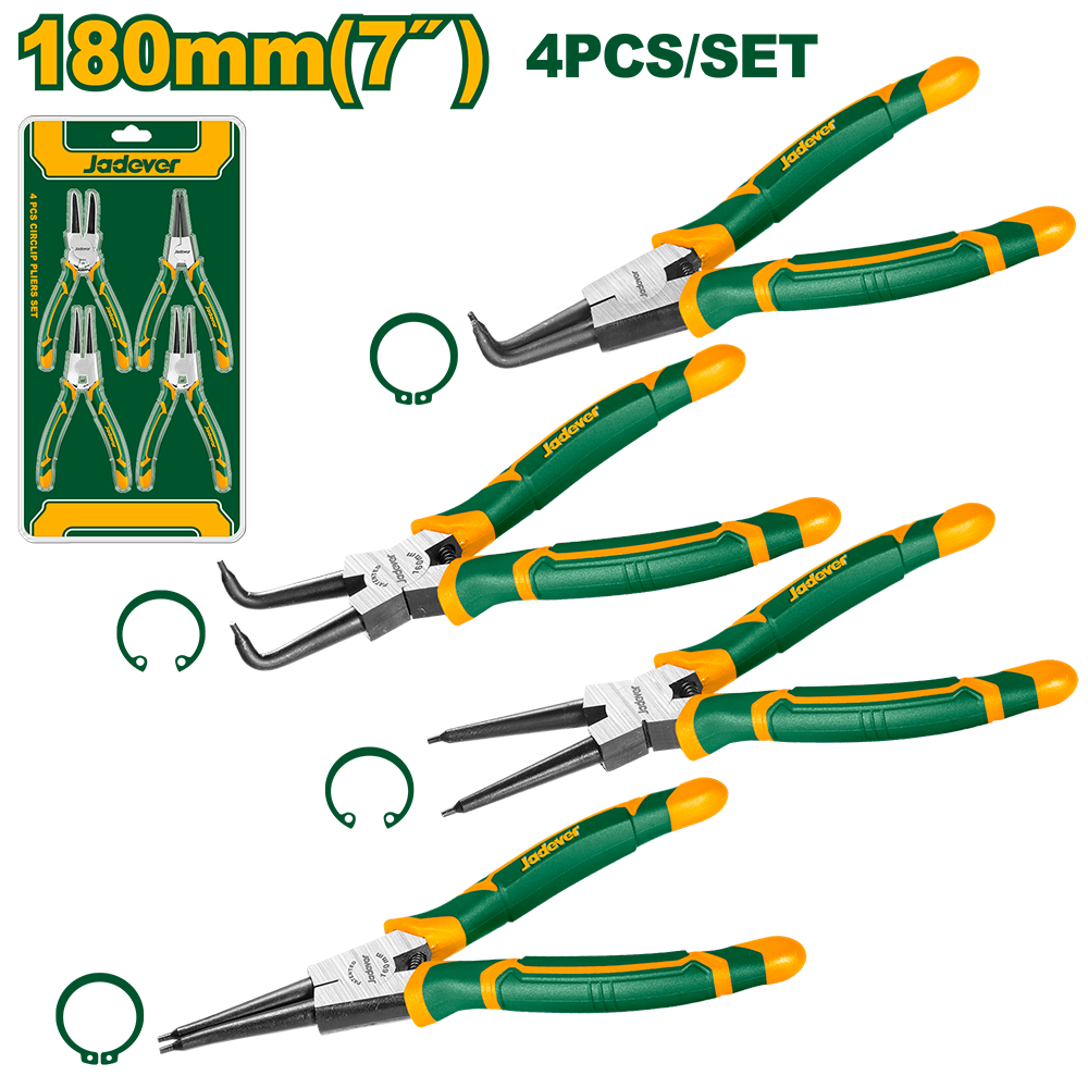 JADEVER JEU DE 4 PINCE A CIRCLIPS
