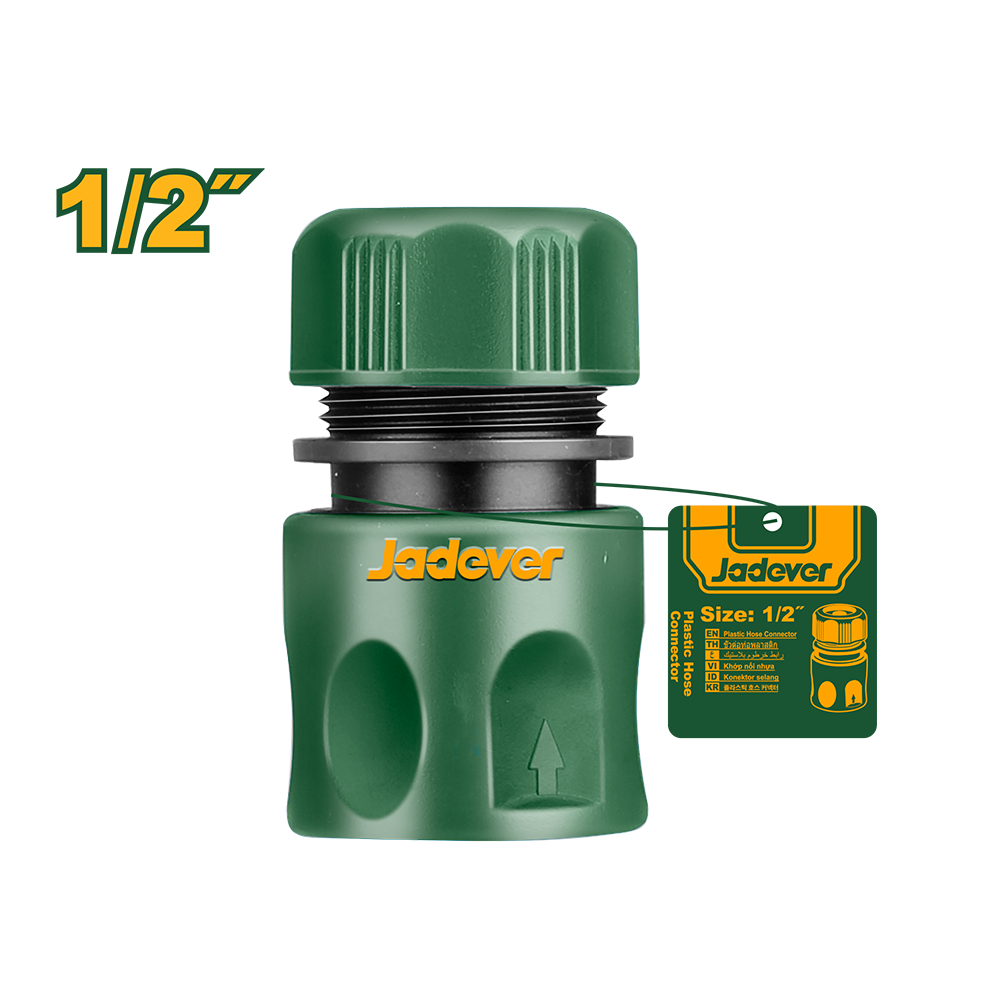 JADEVER CONNECTEUR DE TUYAU EN PLASTIQUE 1/2