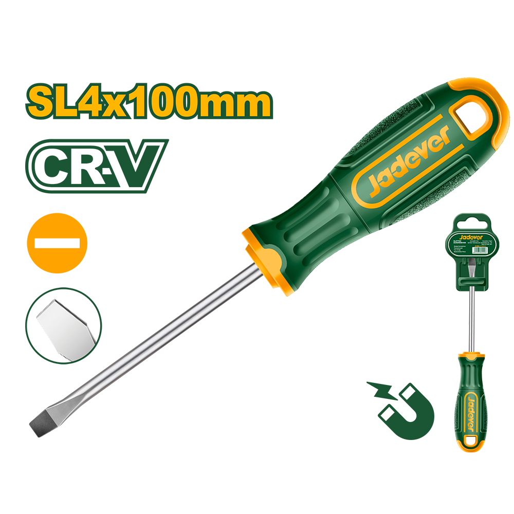 JADEVER TOURNEVIS PLAT 4X100MM CRV