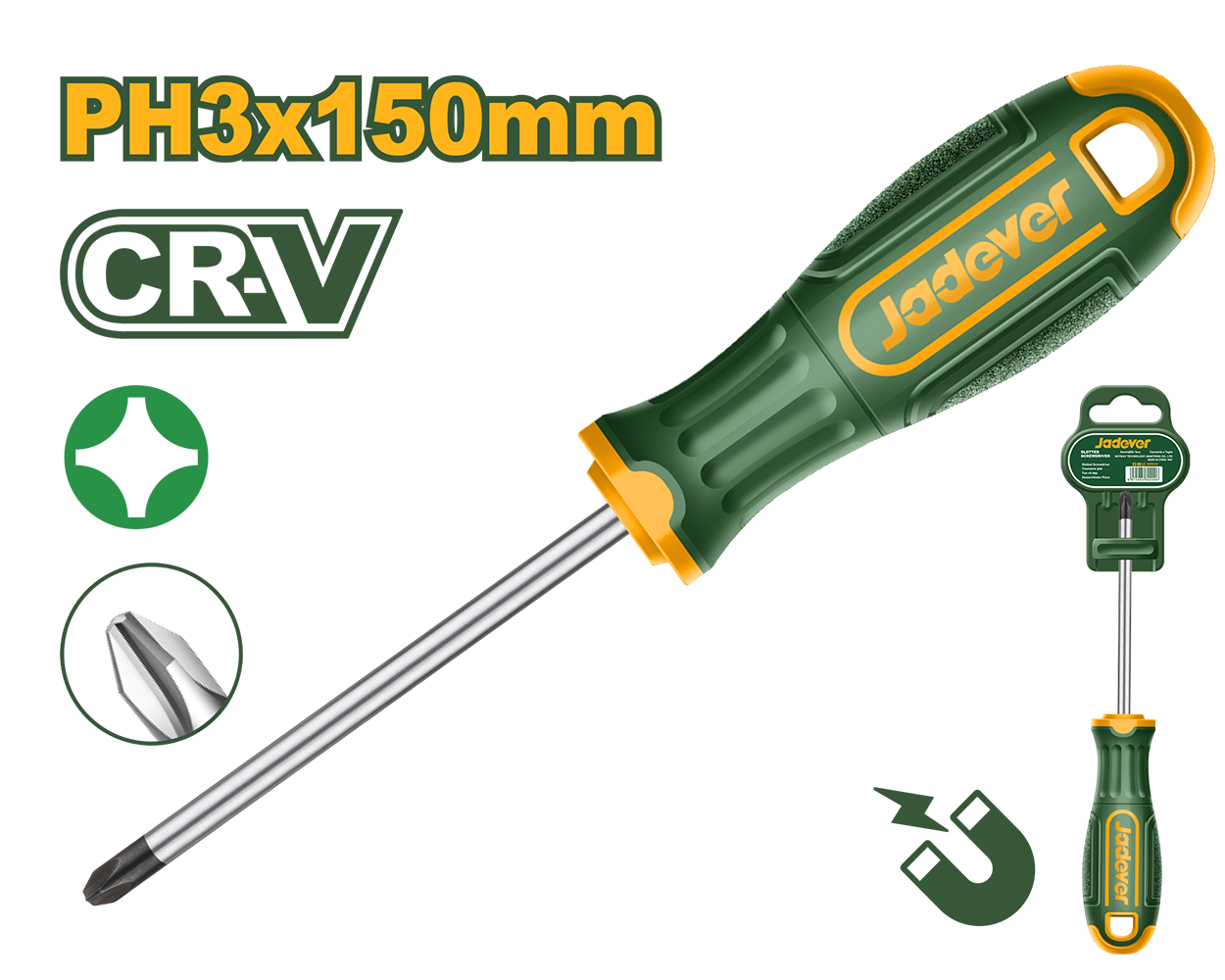 JADEVER TOURNEVIS PH3X150M CRV JADM