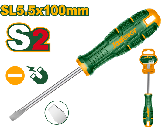 JADEVER TOURNEVIS PLAT SL5.5 X100 MM 2S