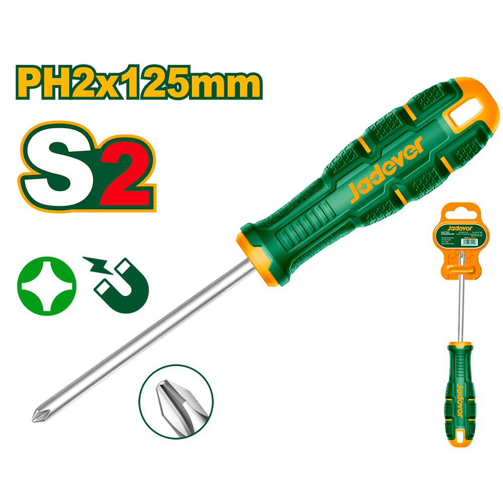 JADEVER TOURNEVIS PH2X125MM S2