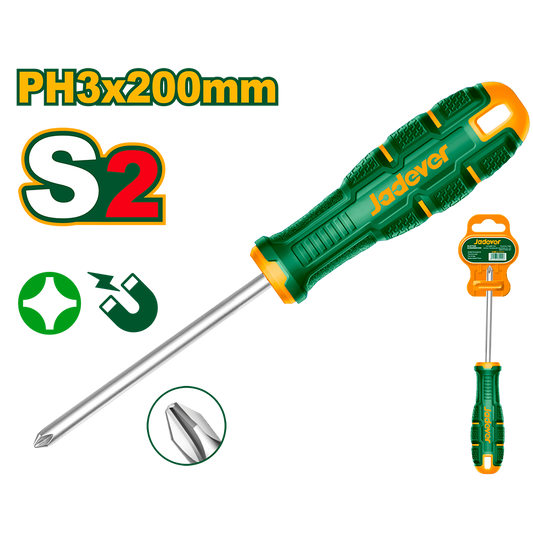 JADEVER TOURNEVIS PH3X200MM S2