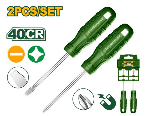 JEU DE 2 TOURNEVIS SL6,5 X100MM PH2X100MM JADEVER JDSS2302 au Maroc