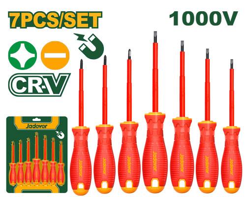 SET DE 7 TOURNEVIS ISOLÉS 1000V JADEVER JDSS7407 au Maroc