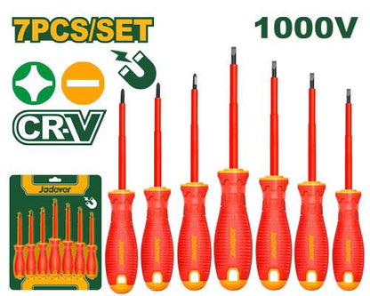 SET DE 7 TOURNEVIS ISOLÉS 1000V JADEVER JDSS7407 au Maroc