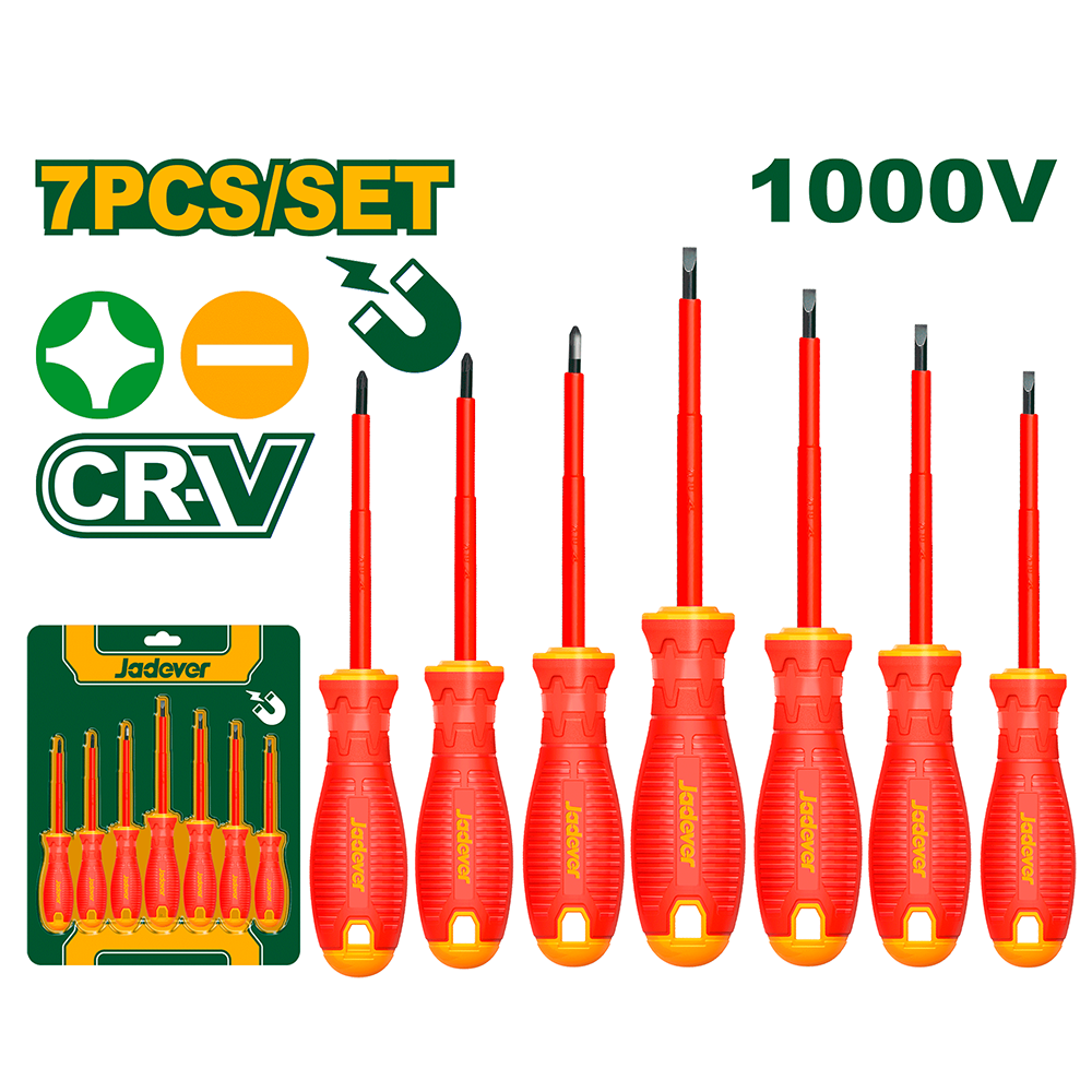 JADEVER SET DE 7 TOURNEVIS ISOLÉS 1000V