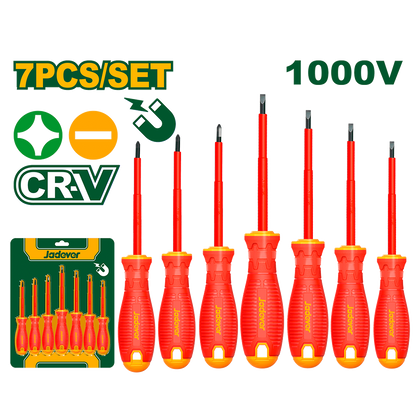 SET DE 7 TOURNEVIS ISOLÉS 1000V JADEVER JDSS7407 au Maroc