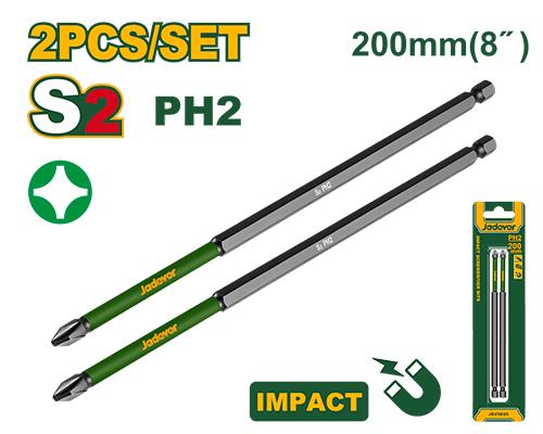 set 2 Embouts de tournevis à percussion ph2*200mm jadever JADEVER JDSV5K65 au Maroc