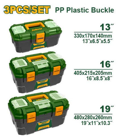 JEU DE BOÎTES À OUTILS EN PLASTIQUE 3PCS JADEVER JDTB2103 au Maroc