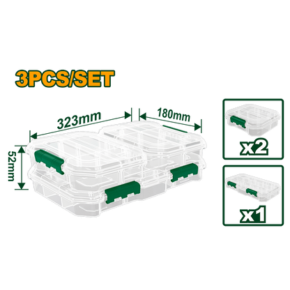 set de 3 boites transparentes jadever JADEVER JDTB8343 au Maroc