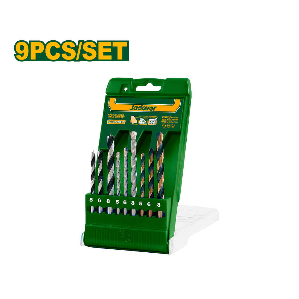 JADEVER JEU DE 9 FORETS COMBINÉES POUR BOIS, BÉTON ET MÉTAL