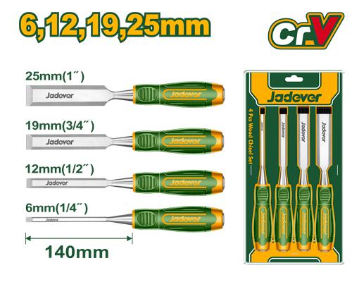 JEU DE 4 CISEAUX A BOIS 12MM -19MM-25MM JADEVER JDWC2204 au Maroc