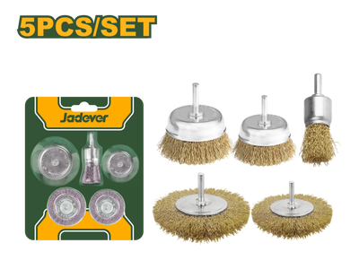 JEU DE 5 DE BROSSES METALLIQUE POUR PERCEUSE J AD