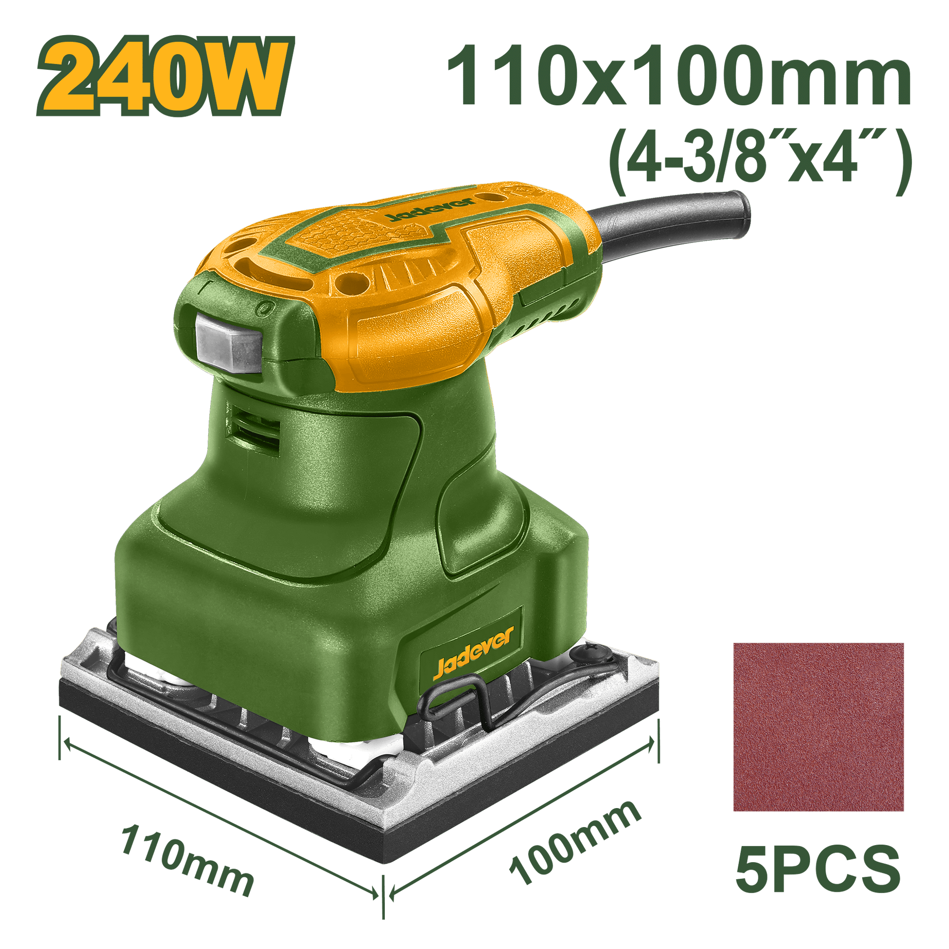 ponceuse vibrante 110x100mm 240w jadever JADEVER JDFA1503 au Maroc
