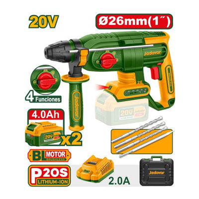 JADEVER MARTEAU PERFORATEUR BRUSHLESS 26MM 20V 2BATTERIES 4AH AU MAROC [JDLM1B262]