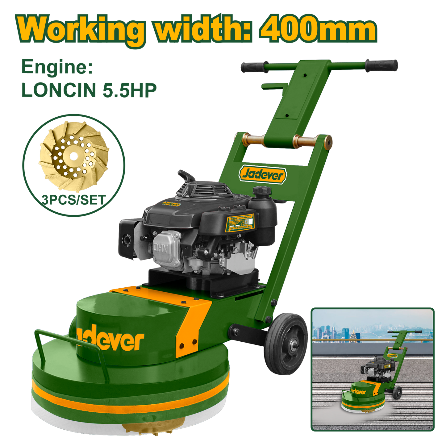 Ponceuse à béton (à sec) 5.5Hp JADEVER JDSFM2A252 au Maroc