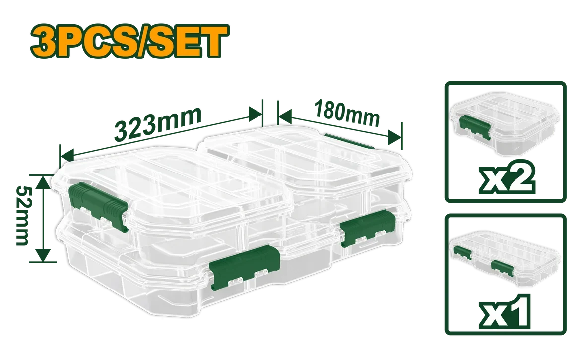 set de 3 boites transparentes jadever JADEVER JDTB8343 au Maroc